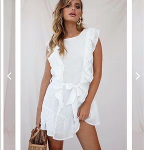 Selfie Leslie / Angel Biba Boutique Easy Breezy Sleeveless Swing Dress in White